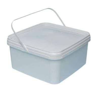 Caldare cu capac 5 L patrata, alba