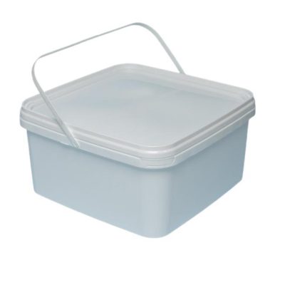 Caldare cu capac 5 L patrata, alba