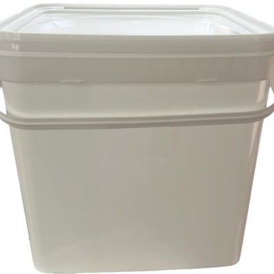 Caldare cu capac 10 L patrata, alba